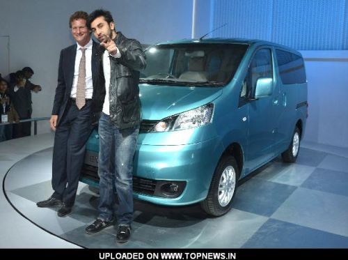 Bollywood actor Ranbir Kapoor at the launch of Nissan Evalia, at Auto Expo 2012 in New Delhi on Thursday Bollywood actor Ranbir Kapoor at the launch of Nissan Evalia, at Auto Expo 2012 in New Delhi on Thursday