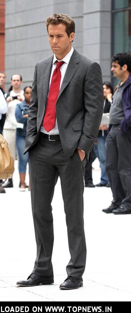 Ryan Reynolds at "The Proposal" Movie Set in Lower Manhattan, New York on June 6, 2008