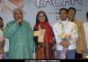Shabana Azmi, Javed Akhtar and Gulshan Grover pose during the DVD launch for the Hindi film "I am Kalam" in Mumbai