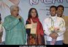 Shabana Azmi, Javed Akhtar and Gulshan Grover pose during the DVD launch for the Hindi film "I am Kalam" in Mumbai