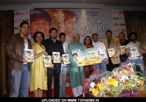 Shabana Azmi, Javed Akhtar and Gulshan Grover pose during the DVD launch for the Hindi film "I am Kalam" in Mumbai