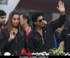Shahrukh Khan and Bipasha Basu at the Airtel Delhi Half Marathon 2011, in New Delhi on Sunday