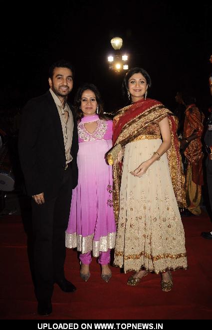 Shilpa Shetty Kundra and husband Raj Kundra attending "Lohri Di Raat" festival in Mumbai