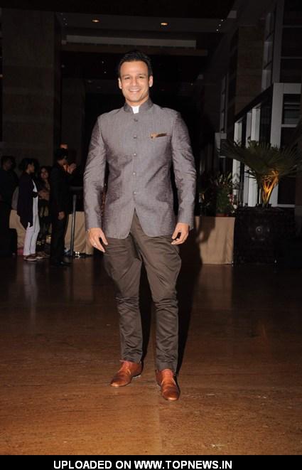 Vivek Oberoi attending grand celebration of Genelia D Souza and Riteish Deshmukh's wedding reception held at the Grand Hyatt