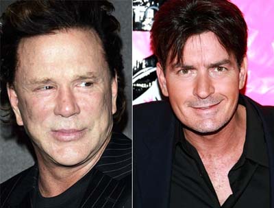 charlie sheen. Mickey Rourke, Charlie Sheen