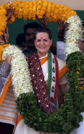 Sonia Gandhi arrives in Meghalaya to address poll rallies