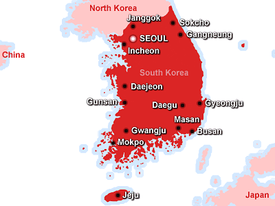 south and north korea map. North Korea and UN command in
