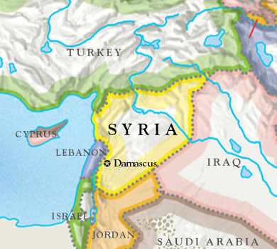 Map Syria Lebanon