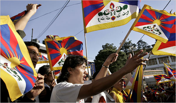 Tibetan exiles hold protests to mark 50 years of Chinese "occupation"