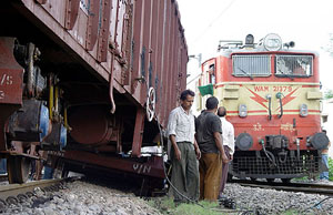 Goods train derailed in Haryana town