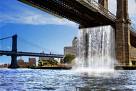 Waterfalls take life in New York's waterfront