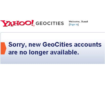 yahoo, geocities