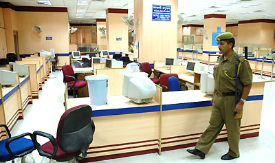 Employees of public sector banks on strike