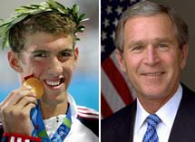 George W. Bush, Michael Phelps