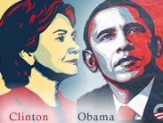 Clinton, Obam