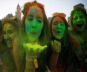 Cloudy skies in Delhi on Holi