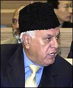 Jammu and Kashmir Chief Minister Farooq Abdullah