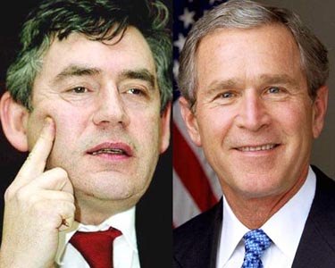 US President George W Bush and British Prime Minister Gordon Brown