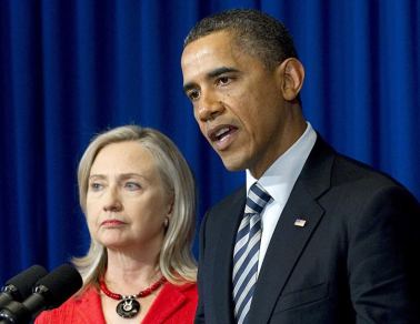 Hillary Clinton and Barack Obama