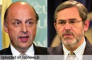 US Deputy Secretary of State John Negroponte and Assistant Secretary of State Richard Boucher