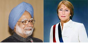 Chilean President to meet Manmohan Singh today