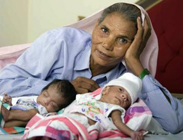 World’s oldest mum reunites with twins