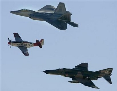 US flight show on the 60th anniversary of the Berlin airlift