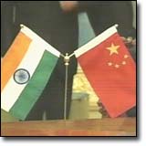 India China Flags
