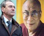 The mayor of Paris, Bertrand Delanou & Dalai Lama