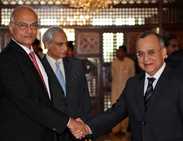 Salman Bashir (Pakistan) and Shiv Shankar Menon (India) a