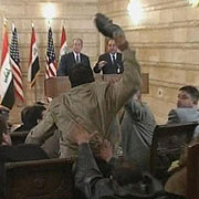 Shoe ''assault'' on Bush shows freedom in Iraq, says First Lady
