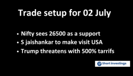  Trade Setup for 02 July; 25,500 Acts as NSE Nifty Support, S Jaishankar Visits US