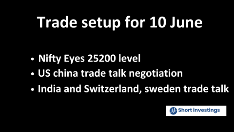 Trade Setup for 10 June: NSE Nifty eyes 25200 level, CHINA-US scheduled to meet for Trade Discussions